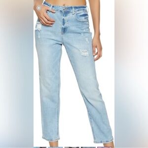 Wax Jean L.A. Straight Leg Jeans with Distressing & Classic Fit EUC